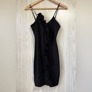 Gianni Bini Black Mini Party Dress  Ruffle Embellishment Size S EUC